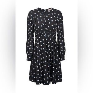 Rebecca Taylor Black & Blue Floral Silk Mini Dress – Size 6